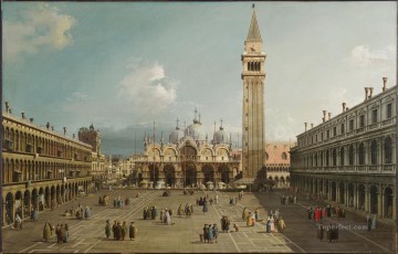 Canaletto Painting - Piazza San Marco Con La Basílica Canaletto